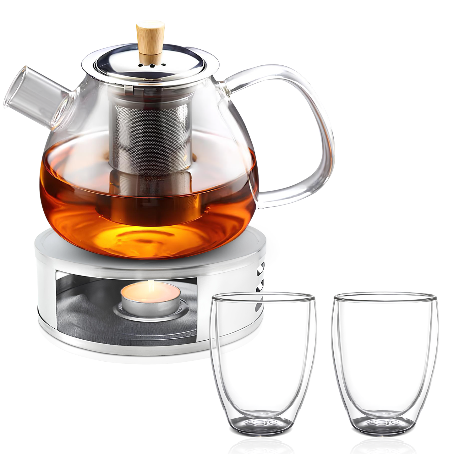 theepot met filter theepot met warmhouder