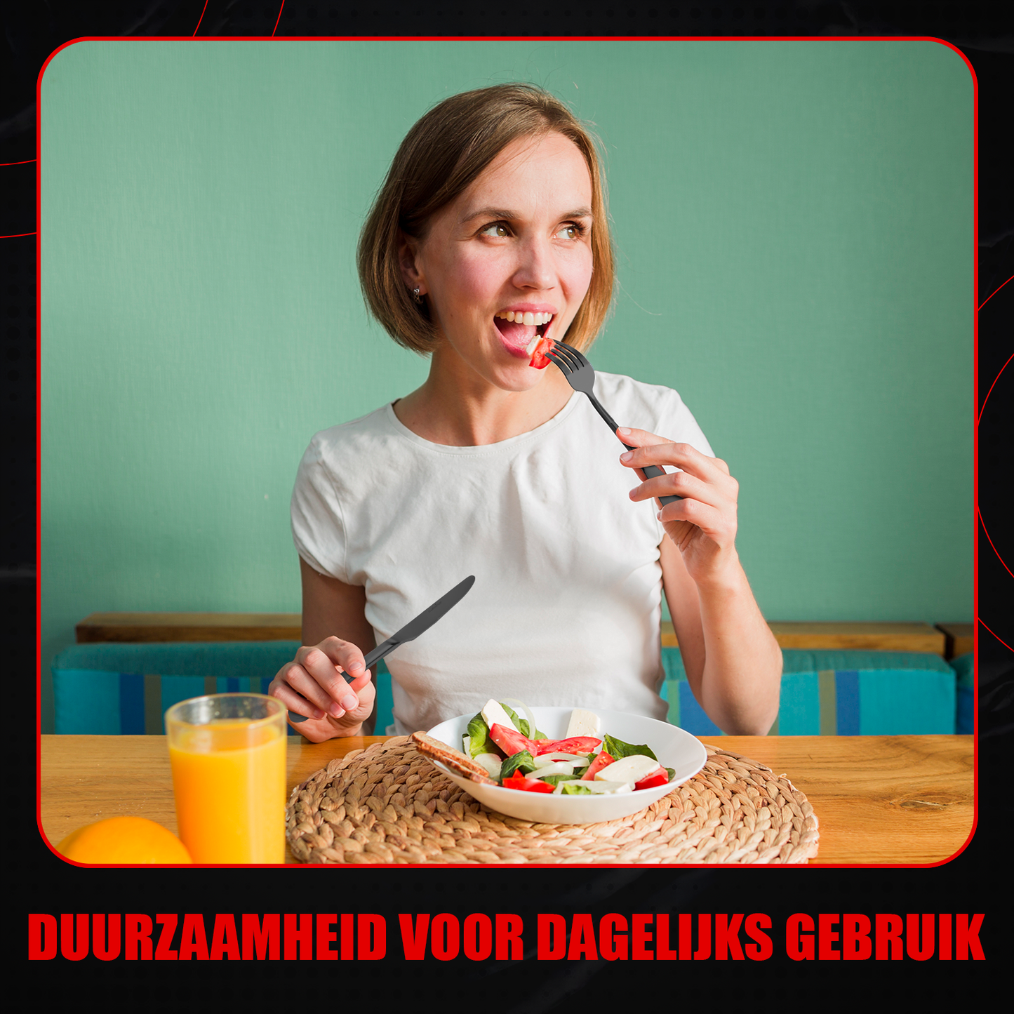 Complete Bestekset (42-delig) Mat Antraciet Zwart – Tijdloos Design - 6 Personen