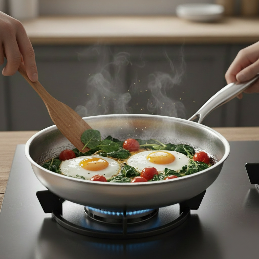 Premium 28 cm Titanium Koekenpan – Ultralicht, Coating‑vrij & Super‑duurzaam - Gezond Bakken Zonder PFAS