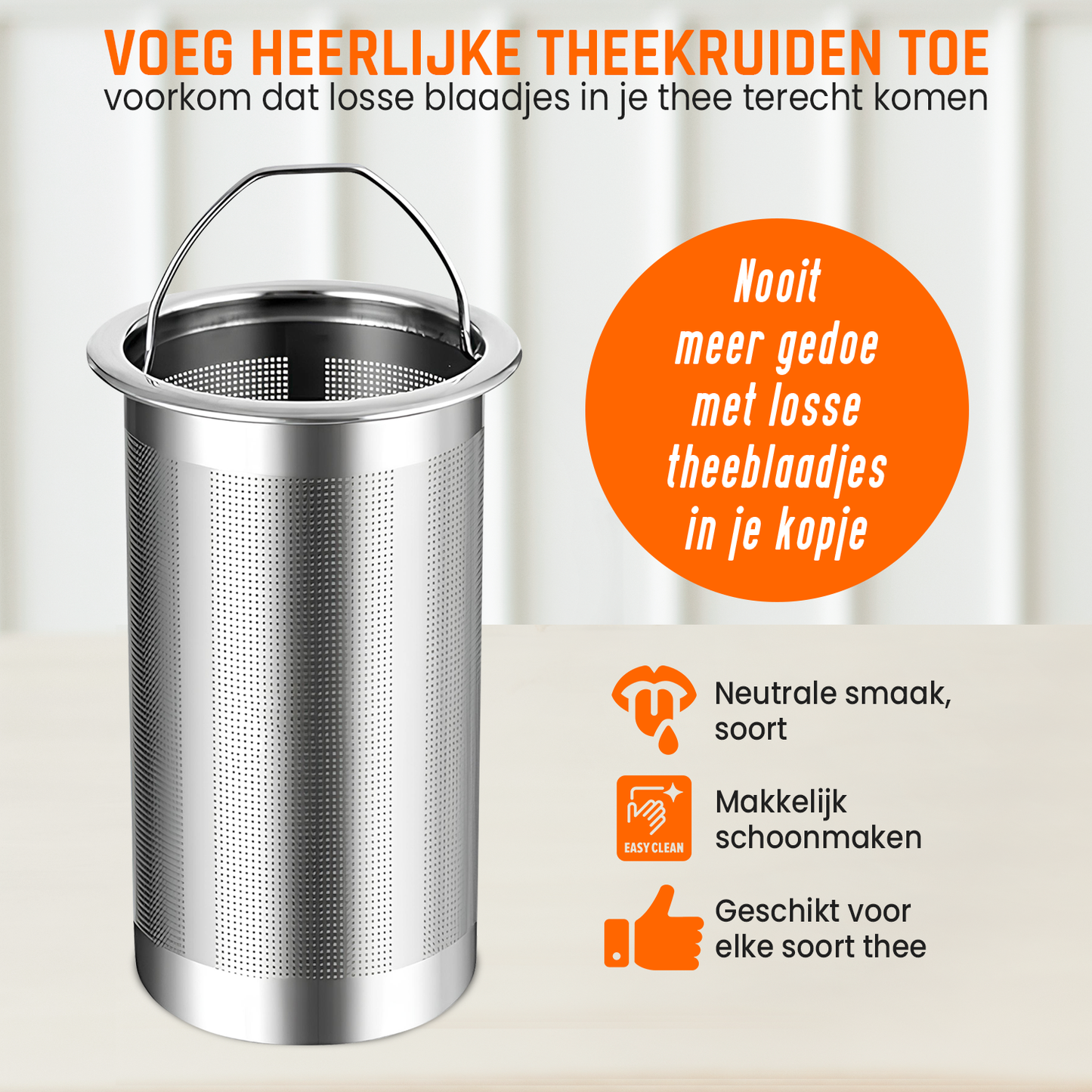 Theepot met filter voor losse thee