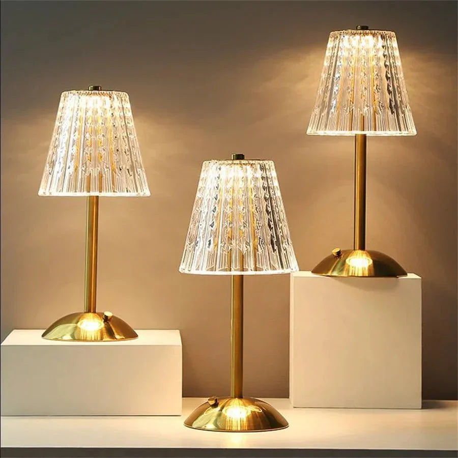 Auralis – LED Tafellamp met Kristalkap en Touchbediening