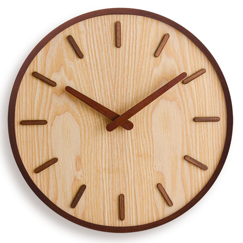 Velmira – Walnoot houten wandklok met stille beweging