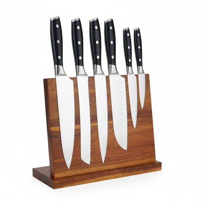 Magnetische Messenhouder Acaciahout – Massief Houten Knife Block – Magnetisch Messenrek – Voor Chef- & Koksmes