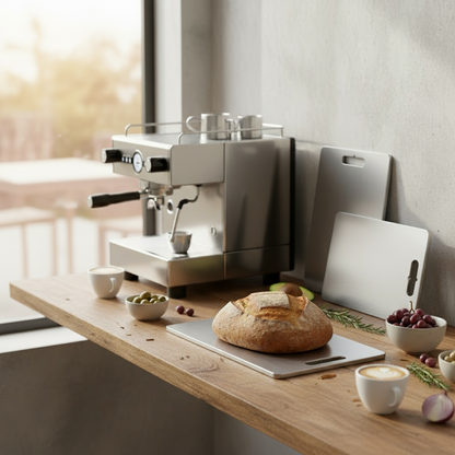 Culminar Titanium Snijplanken Set van 3 – Klein, Middel & Groot | Dubbelzijdig, Anti-Slip & Hygiënisch | Luxe Titanium Keukenplanken