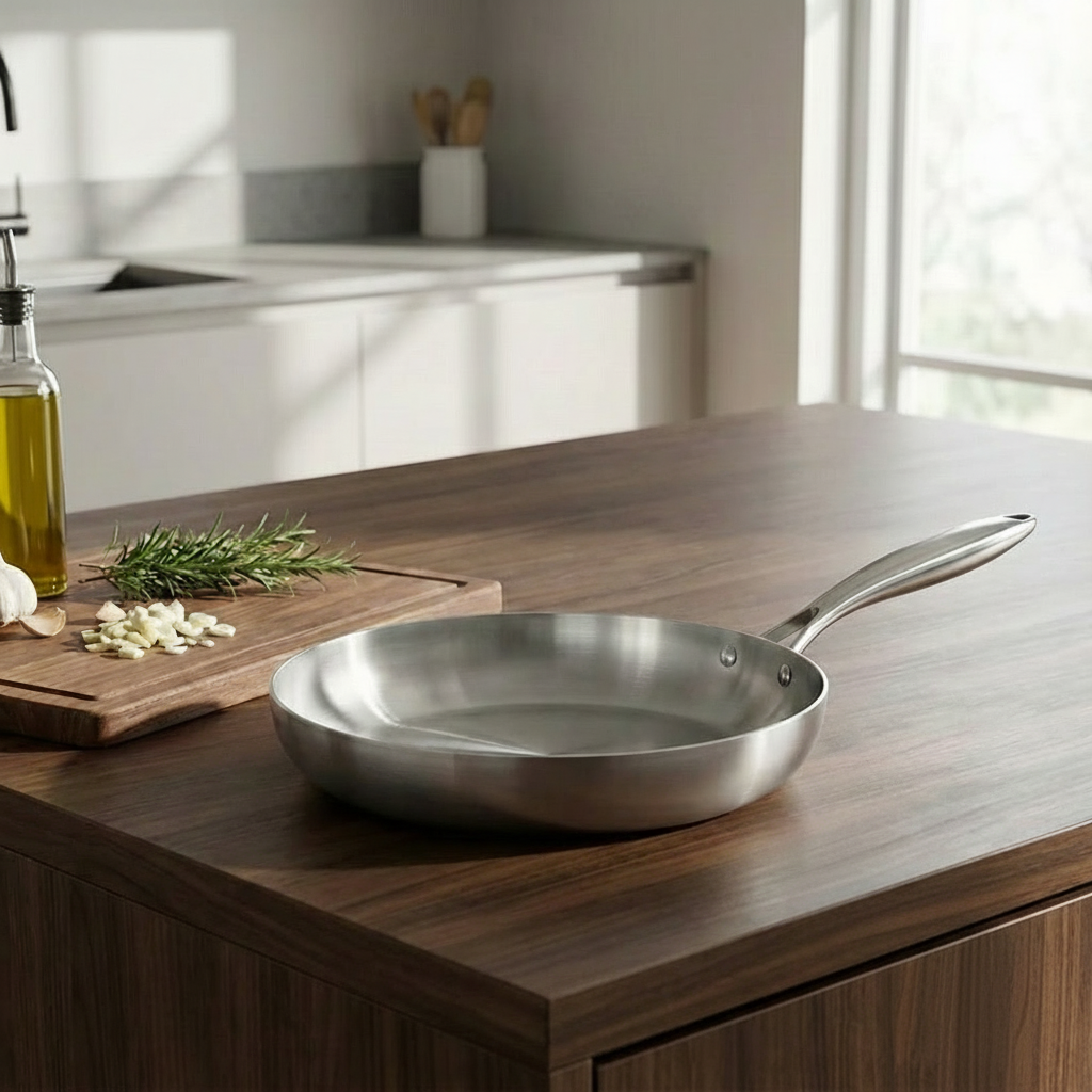 RVS Koekenpan 22 CM – Professionele Roestvrijstalen Pan - Vrij van PFAS - Geschikt voor gas/inductie/keramisch