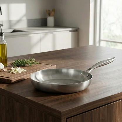 RVS Koekenpan 22 CM – Professionele Roestvrijstalen Pan - Vrij van PFAS - Geschikt voor gas/inductie/keramisch