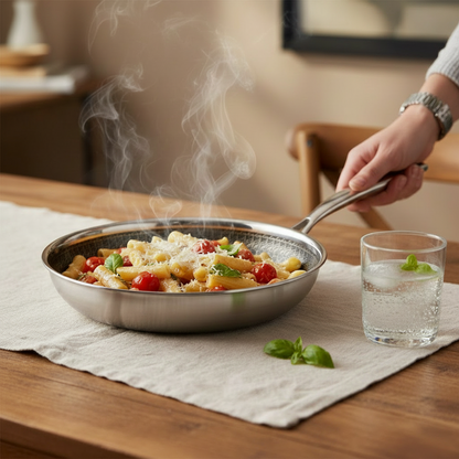 Culminar Hybride Koekenpan 24cm – PFAS-vrij, RVS & Antiaanbak | Geschikt voor alle warmtebronnen, inclusief inductie