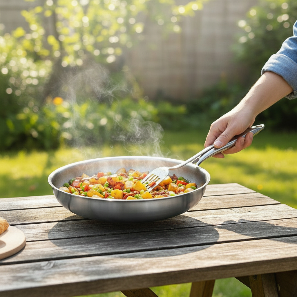 Premium 28 cm Titanium Koekenpan – Ultralicht, Coating‑vrij & Super‑duurzaam - Gezond Bakken Zonder PFAS