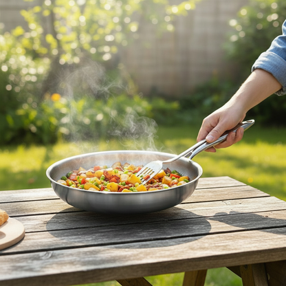 Premium 28 cm Titanium Koekenpan – Ultralicht, Coating‑vrij & Super‑duurzaam - Gezond Bakken Zonder PFAS