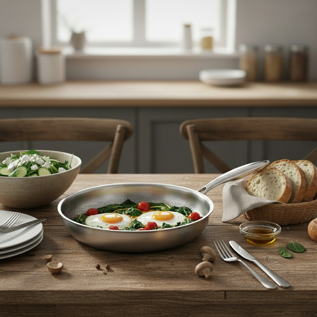 Premium 28 cm Titanium Koekenpan – Ultralicht, Coating‑vrij & Super‑duurzaam - Gezond Bakken Zonder PFAS