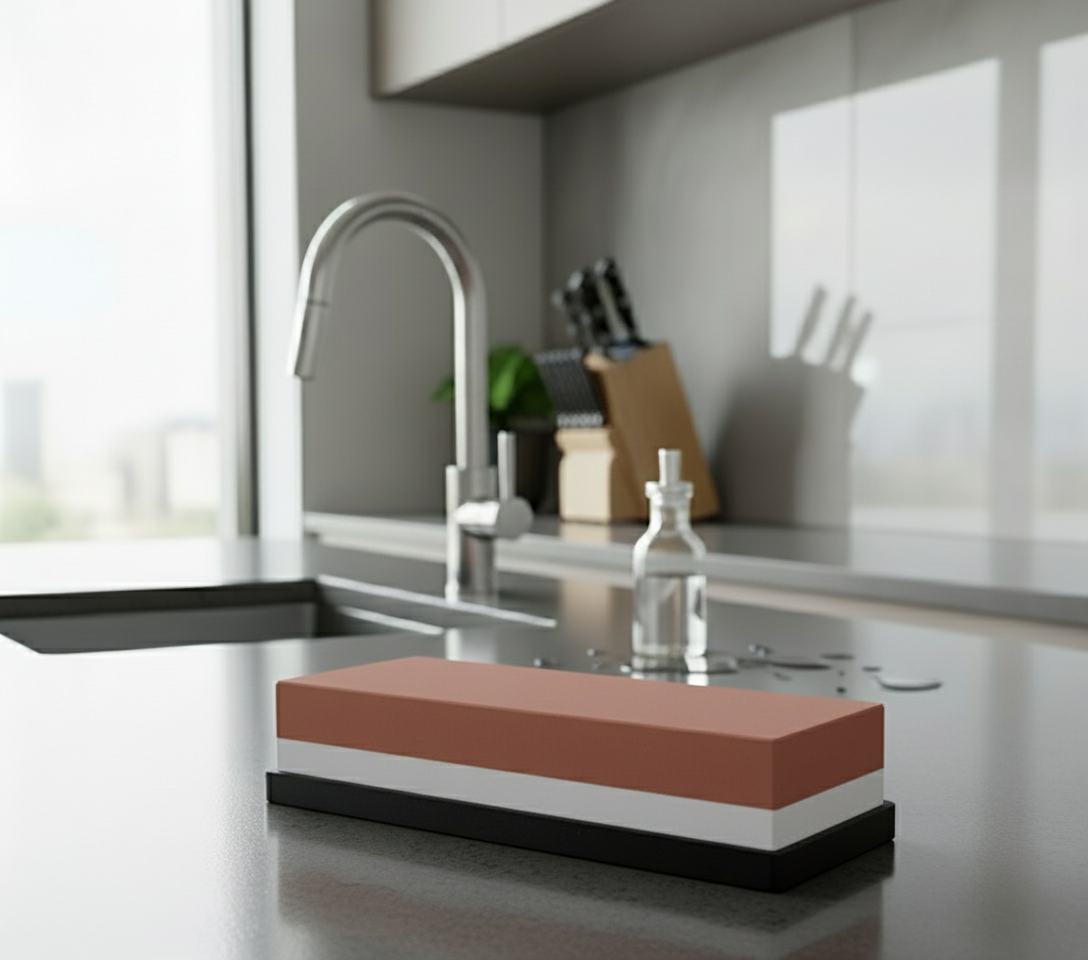 Professionele Slijpsteen 2000/5000 – Dubbelzijdige Whetstone met Antislip Basis | Voor Japans Koksmes & Keukenmessen