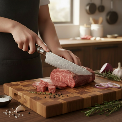 Yamato Grand Chef's Knife - 23 cm Japans Damaststaal & Ergonomische Micarta Greep