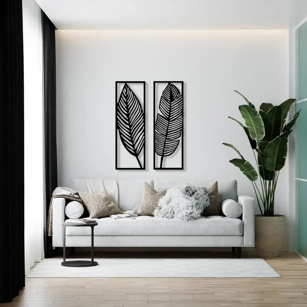 Arvion – Metalen wanddecoratie set met abstract design