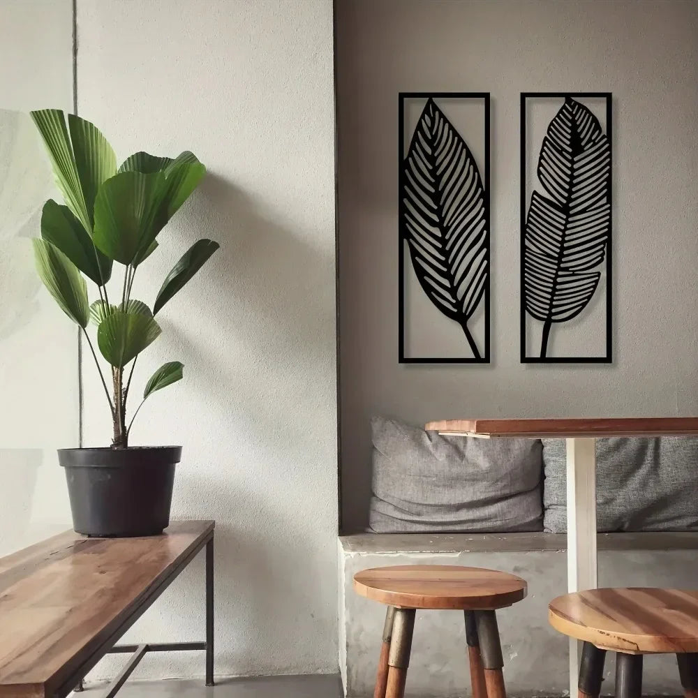 Arvion – Metalen wanddecoratie set met abstract design