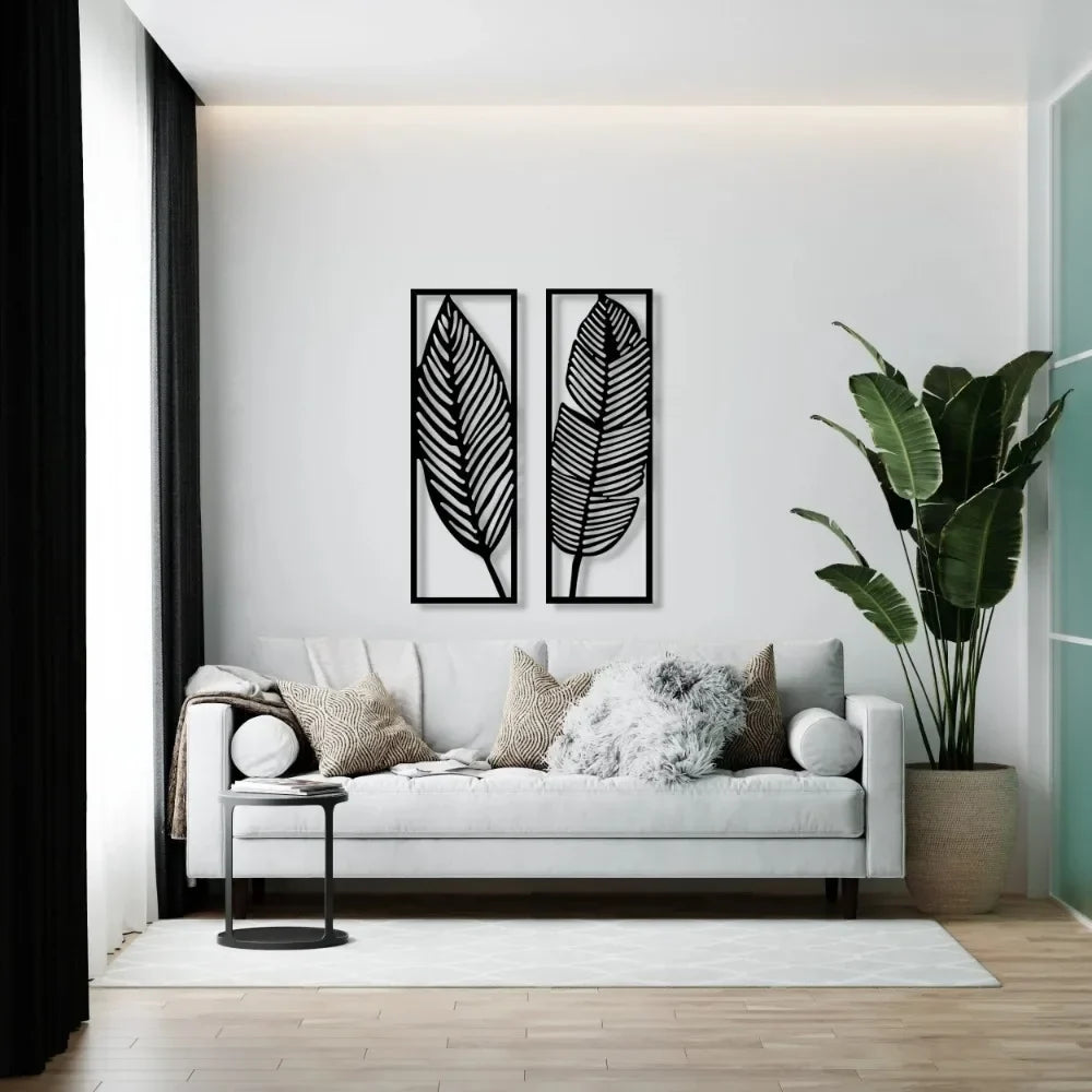 Arvion – Metalen wanddecoratie set met abstract design