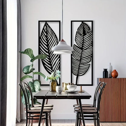 Arvion – Metalen wanddecoratie set met abstract design