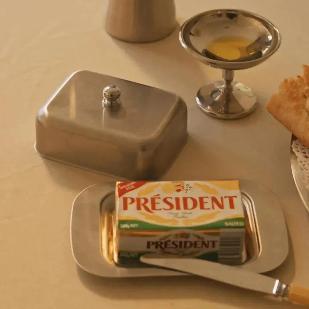 Vintage RVS Botervloot Voor Keuken En Tafel