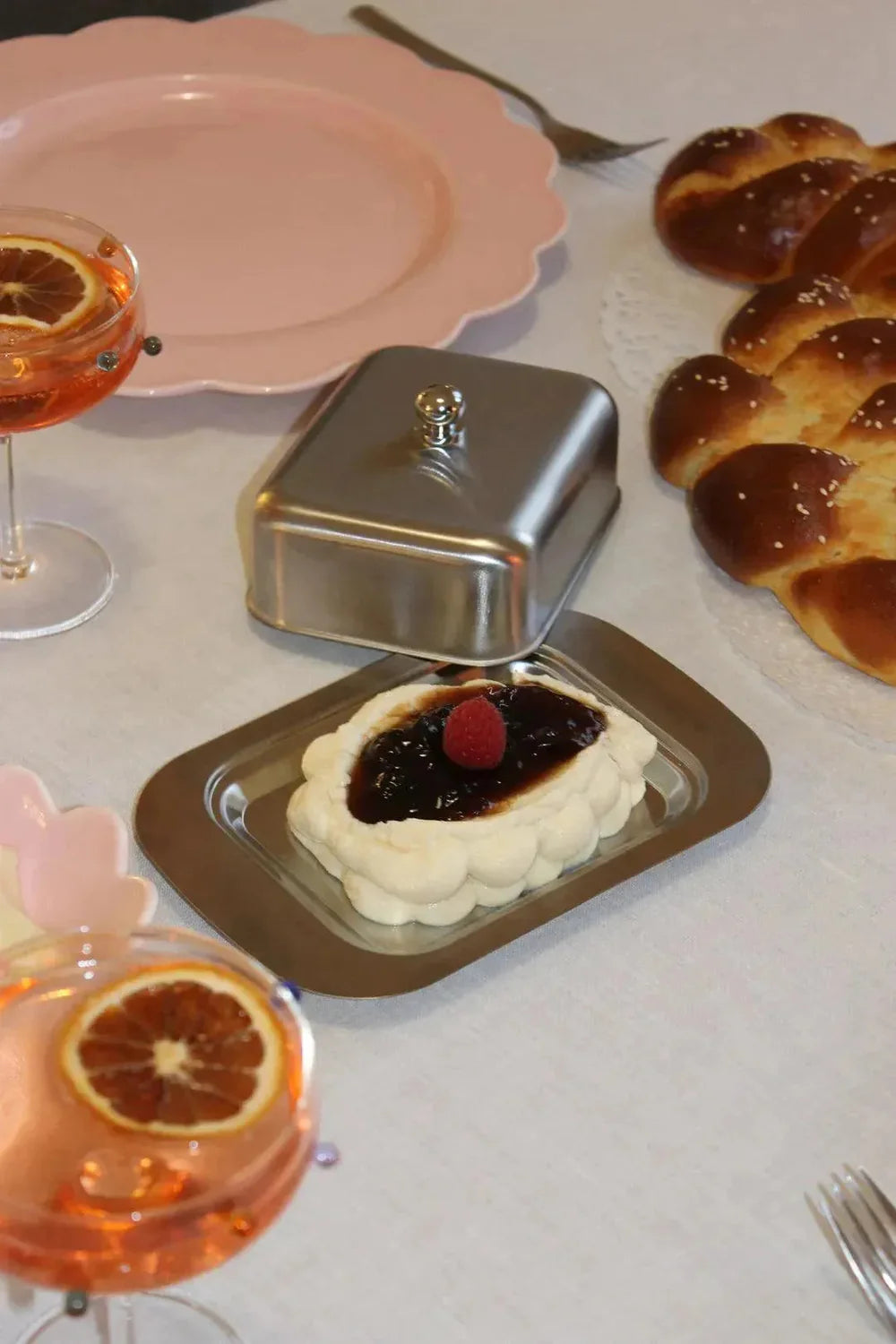 Vintage RVS Botervloot Voor Keuken En Tafel