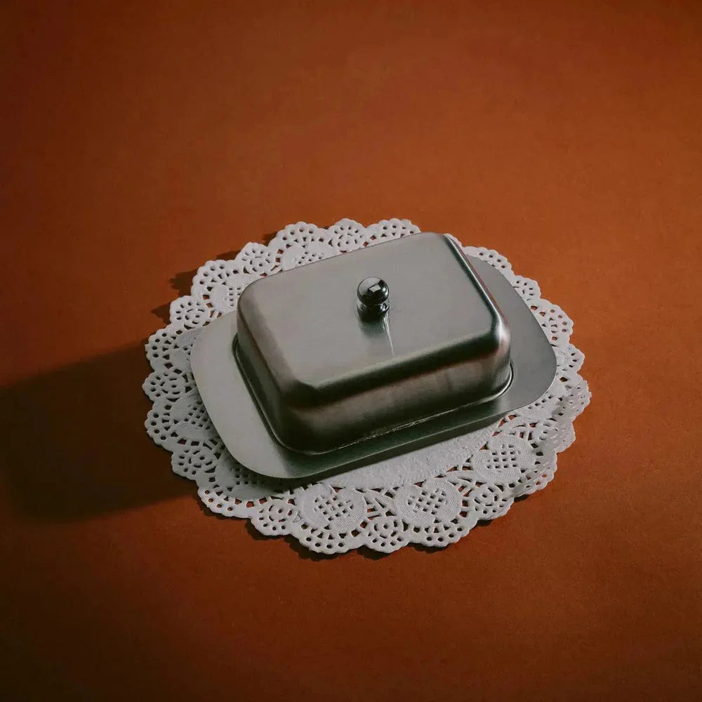 Vintage RVS Botervloot Voor Keuken En Tafel