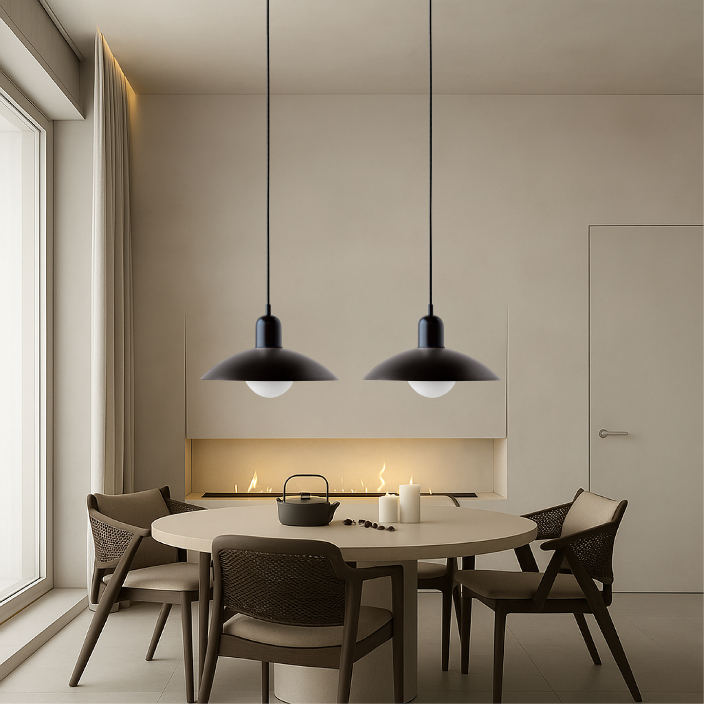 Calyra – Hanglamp met gebogen metalen kap