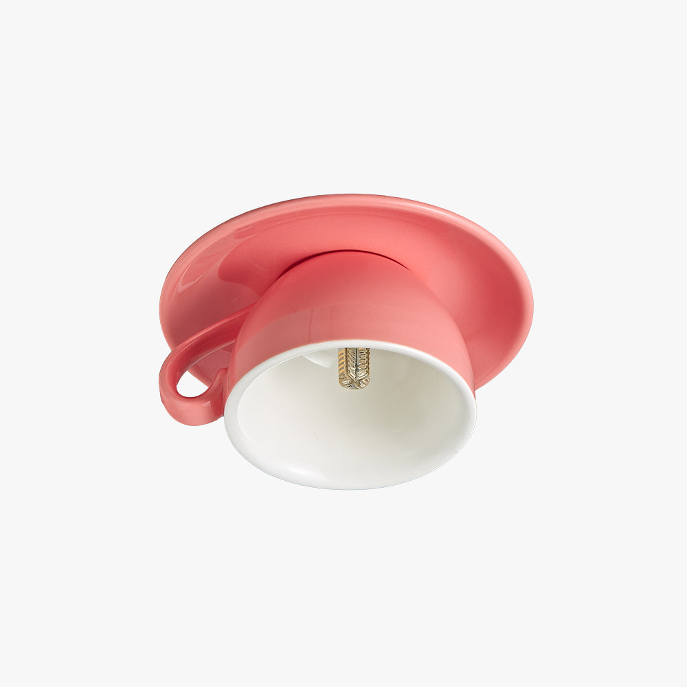 Cerano – Plafondlamp in keramiek met speels kleuraccent