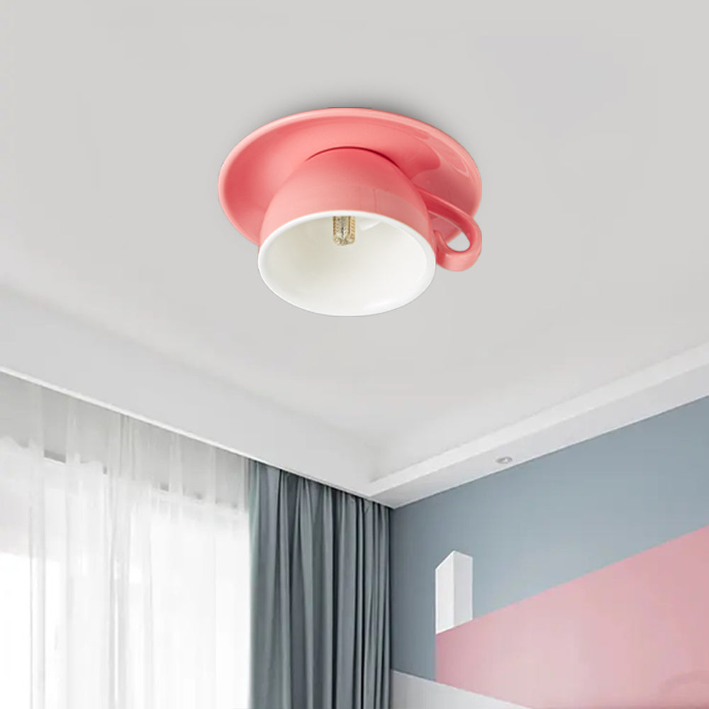 Cerano – Plafondlamp in keramiek met speels kleuraccent