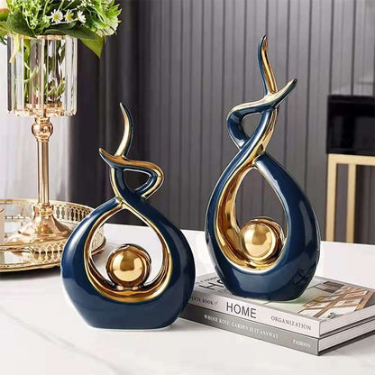 Ceravita – Keramische sculptuur met gouden accenten 31 cm