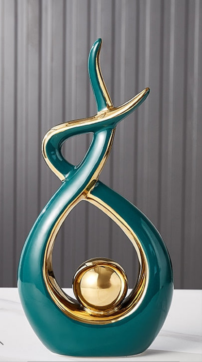 Ceravita – Keramische sculptuur met gouden accenten 31 cm