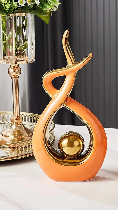 Ceravita – Keramische sculptuur met gouden accenten 31 cm