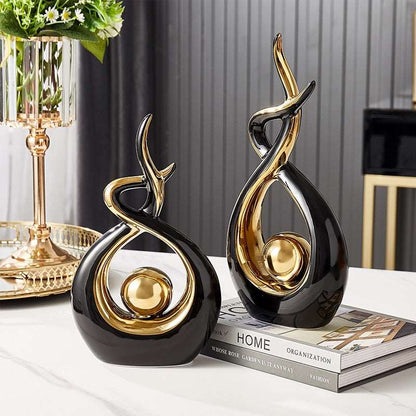 Ceravita – Keramische sculptuur met gouden accenten 31 cm