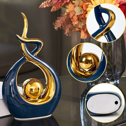 Ceravita – Keramische sculptuur met gouden accenten 31 cm