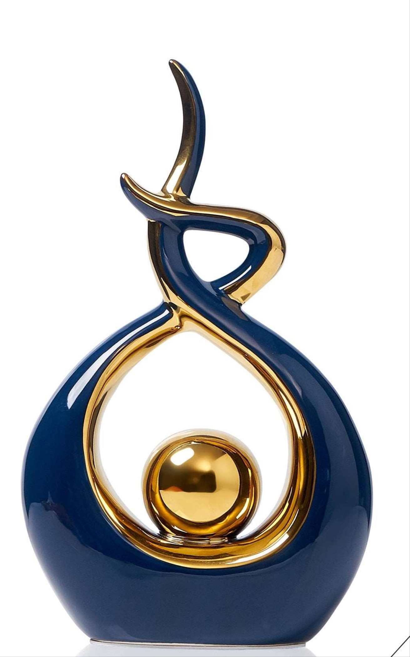 Ceravita – Keramische sculptuur met gouden accenten 31 cm