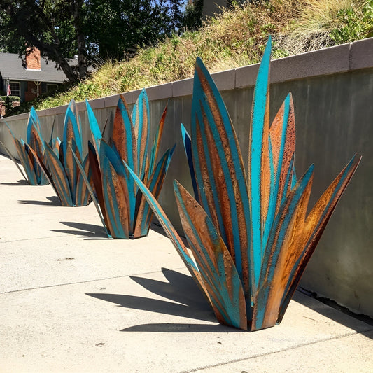 Cervera – Decoratief agave tuinbeeld in roestvrij metaal