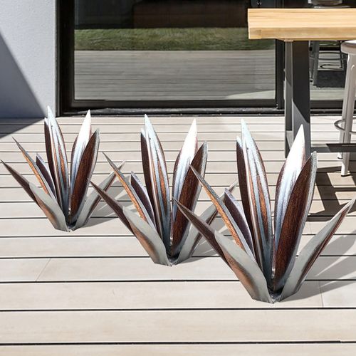 Cervera – Decoratief agave tuinbeeld in roestvrij metaal