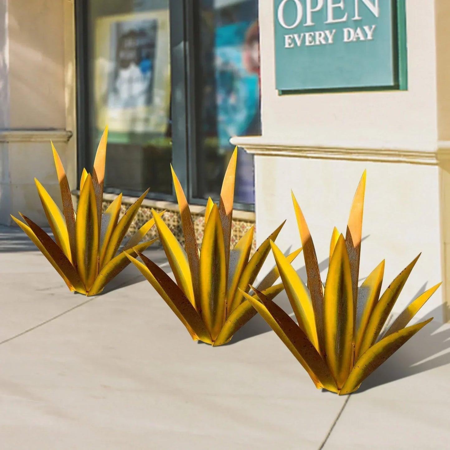 Cervera – Decoratief agave tuinbeeld in roestvrij metaal