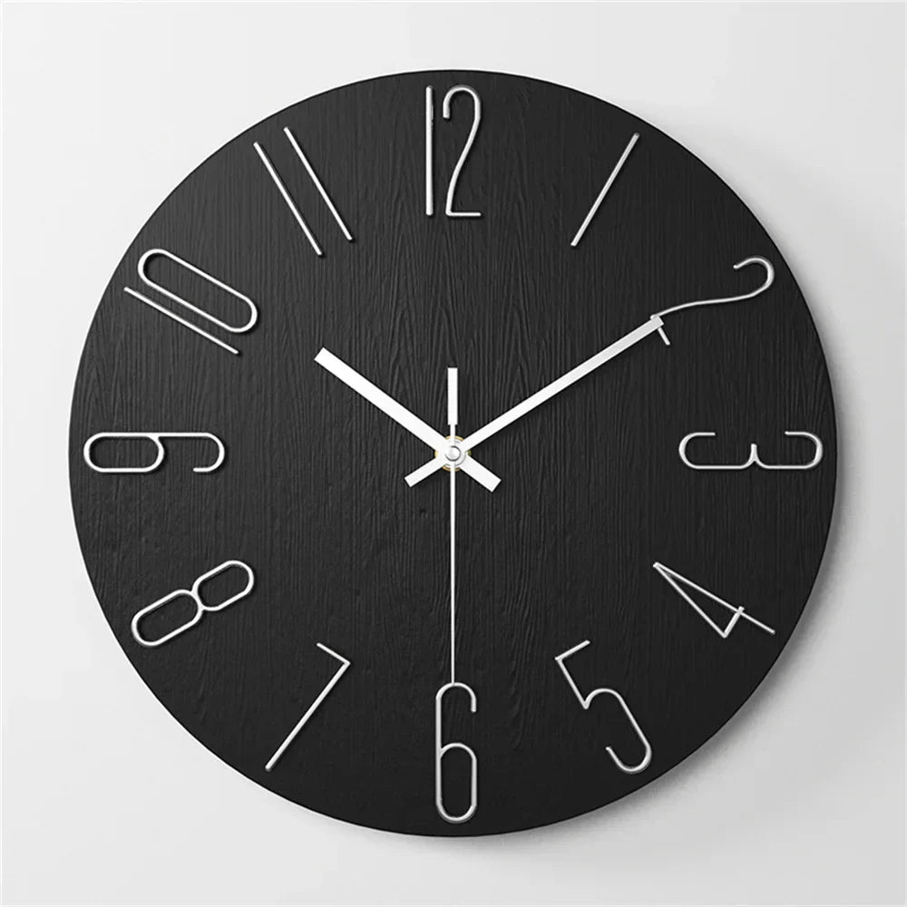 Chronara – Wandklok met 3D-wijzerplaat in minimalistisch design