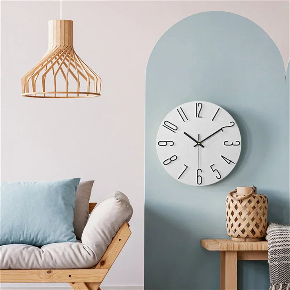 Chronara – Wandklok met 3D-wijzerplaat in minimalistisch design