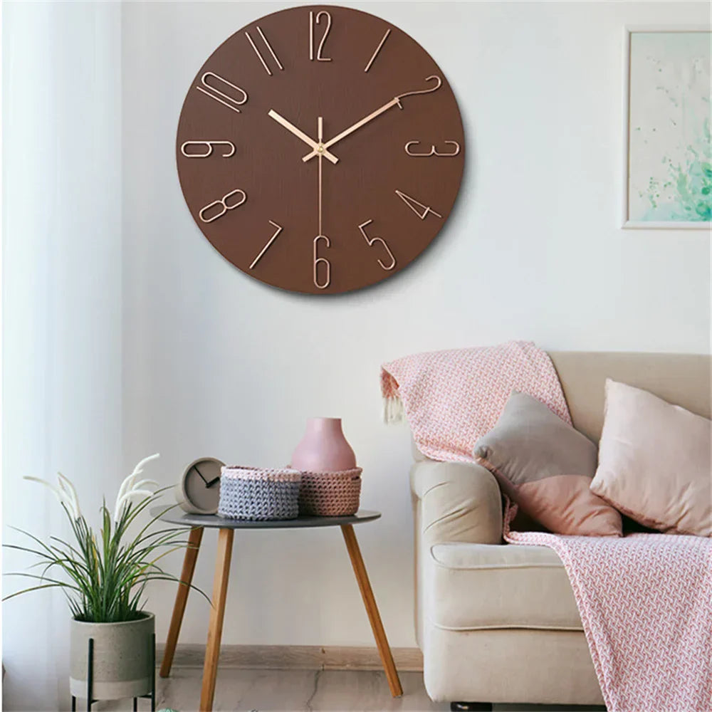Chronara – Wandklok met 3D-wijzerplaat in minimalistisch design