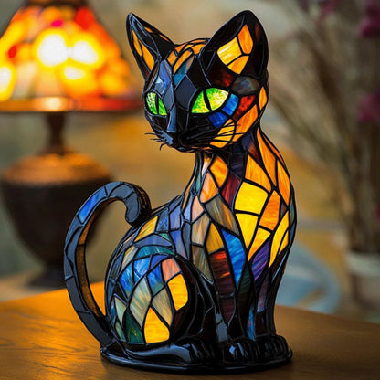Felura – Decoratieve kattenlamp met mozaïek in Tiffany-stijl