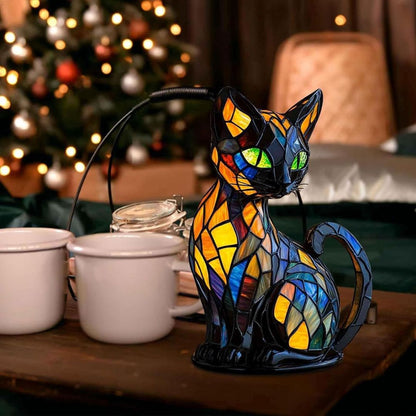 Felura – Decoratieve kattenlamp met mozaïek in Tiffany-stijl