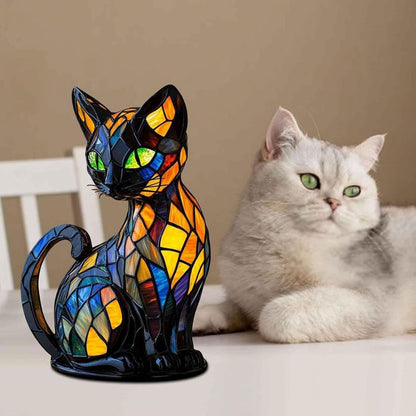 Felura – Decoratieve kattenlamp met mozaïek in Tiffany-stijl