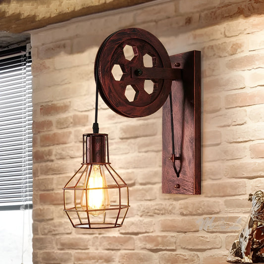 Ferano – Industriële wandlamp van metaal en glas met warm licht