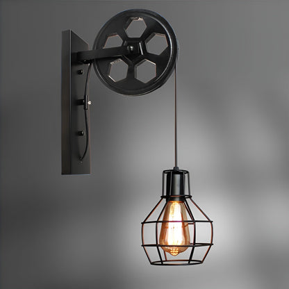 Ferano – Industriële wandlamp van metaal en glas met warm licht