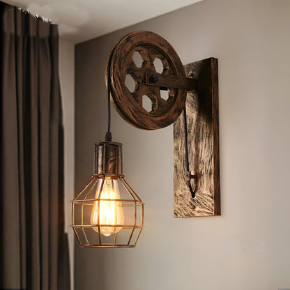 Ferano – Industriële wandlamp van metaal en glas met warm licht