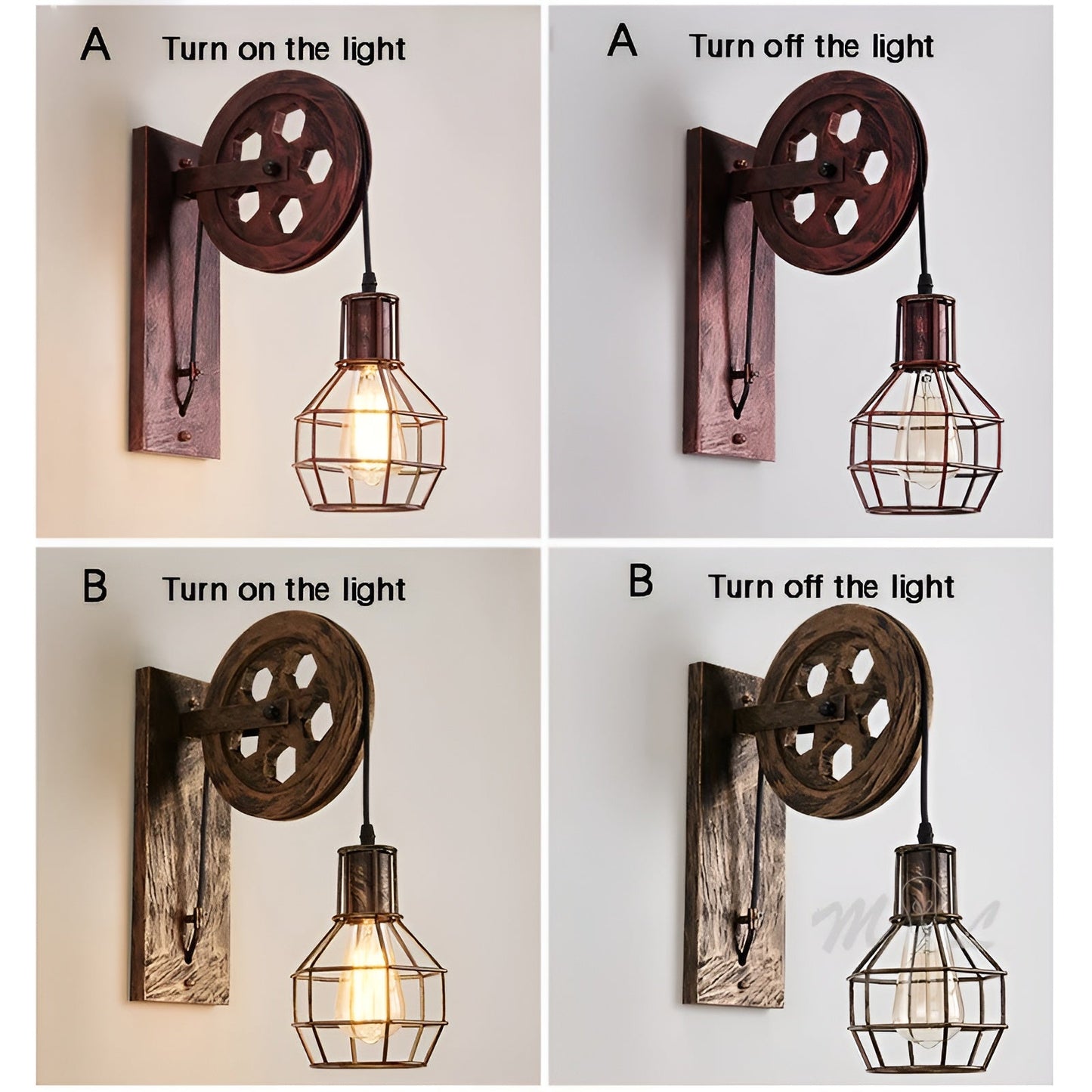 Ferano – Industriële wandlamp van metaal en glas met warm licht
