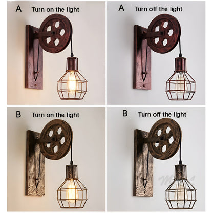 Ferano – Industriële wandlamp van metaal en glas met warm licht