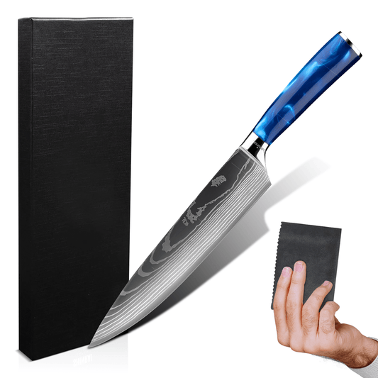 Japans Koksmes Sapphire Blue met Damascusprint