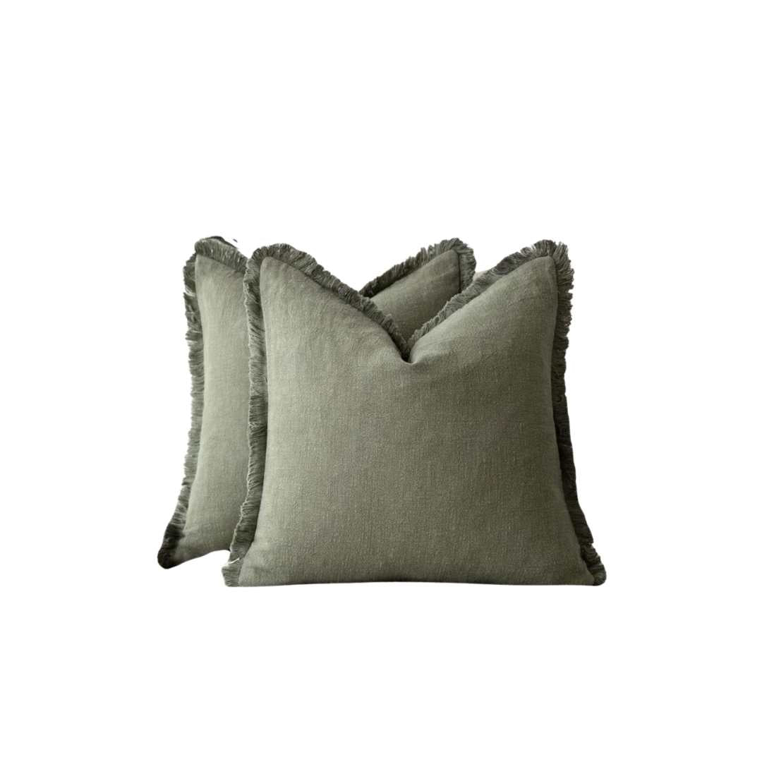 Florevi – Decoratieve Kussenhoes met Ruches | Katoen-Linnen | 45x45 cm