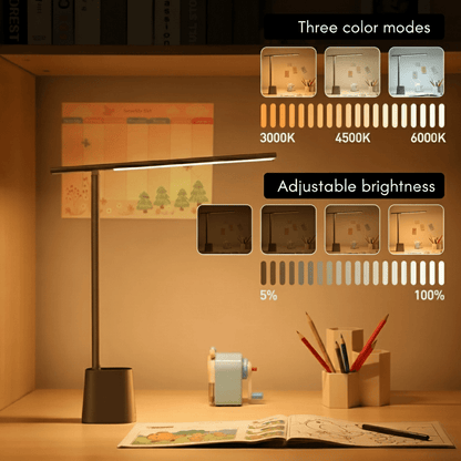 Folvara – Opvouwbare LED Bureaulamp met Oplaadbare Batterij