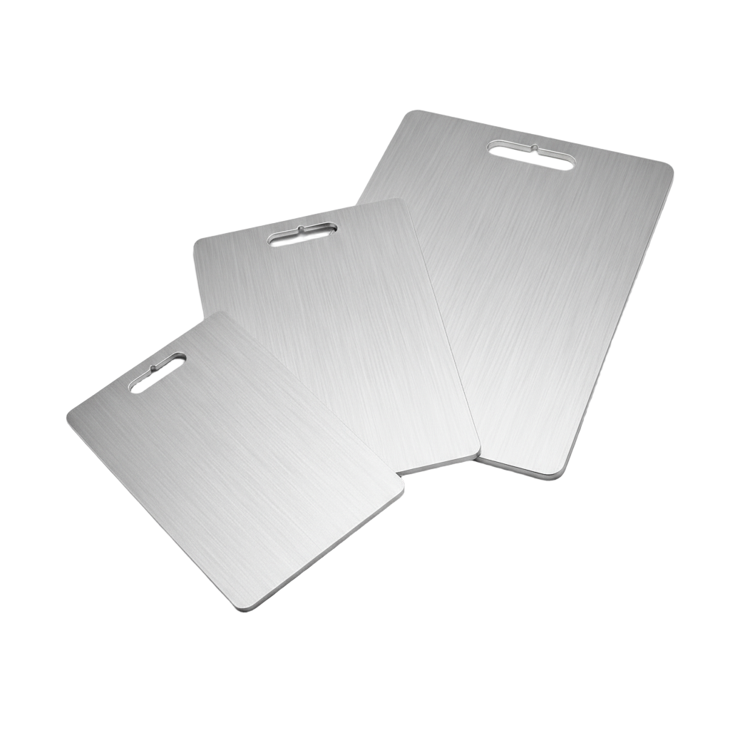 Culminar Titanium Snijplanken Set van 3 – Klein, Middel & Groot | Dubbelzijdig, Anti-Slip & Hygiënisch | Luxe Titanium Keukenplanken